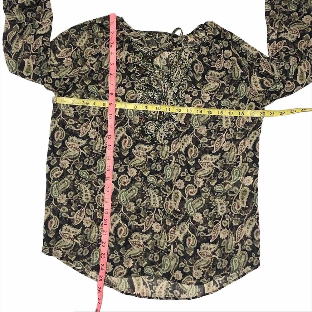 Zara Paisley Tie Neck Blouse - Picture 11 of 12